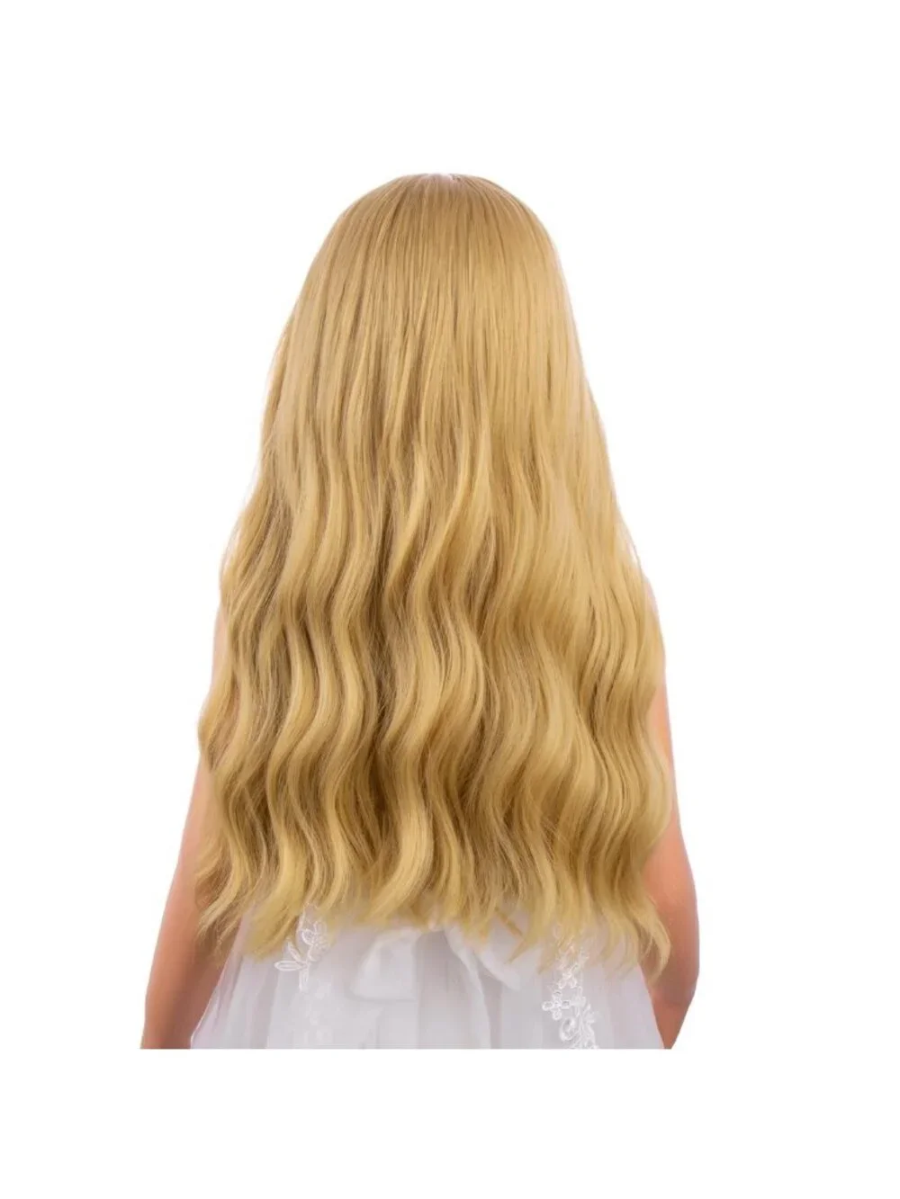 Women's Blonde Long Wavy Wig For Girls Wavy Curly Synthetic Halloween Hair